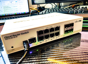 MikroTik CRS112 Cloud Router Switch x Giesemann OCXO White ARMOR Edition